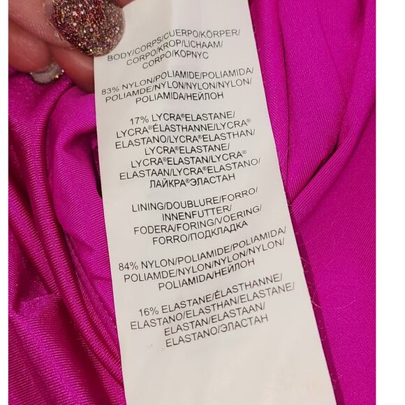 Trina Turk Orchid Pink Ruffle Halter One-Piece Swimsuit Women’s Size 8 - Picture 6 of 9